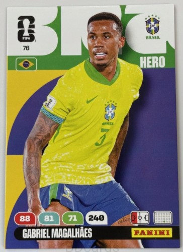 2026 Panini World Cup Gabriel Magalhaes Brazylia Nr 76 Hero /EC