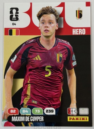 2026 Panini World Cup Maxim De Cuyper Belgia Nr 64 Hero /EC