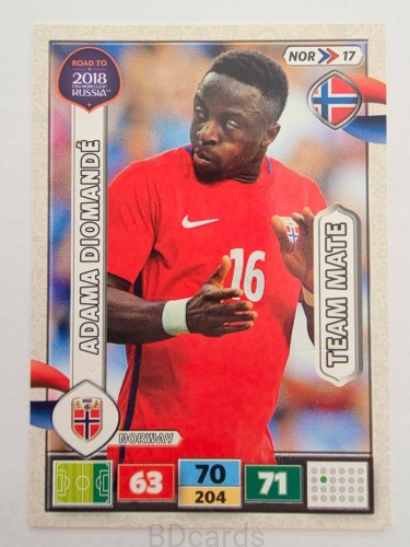 2018 Panini Road To World Cup Russia Adama Diomande Norwegia Nor 17
