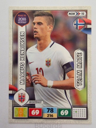 2018 Panini Road To World Cup Russia Marcus Henriksen Norwegia Nor 15