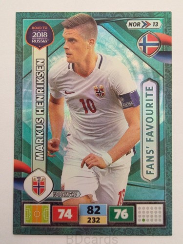 2018 Panini Road To World Cup Russia Henriksen Fans Norwegia Nor 13