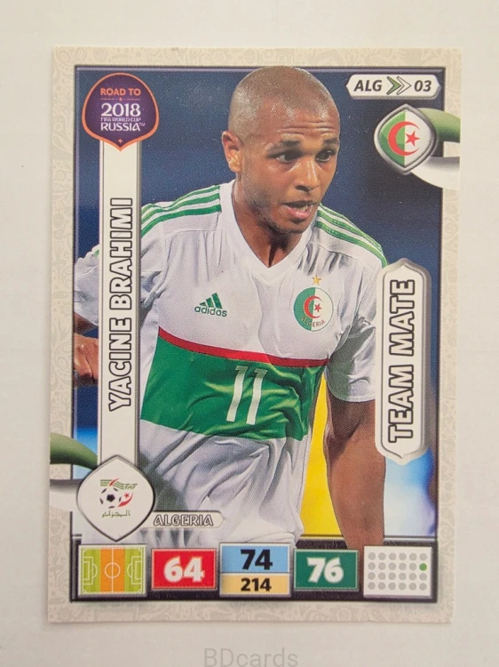 2018 Panini Road To World Cup Russia Yacine Brahimi Algieria Alg 3