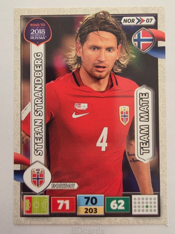2018 Panini Road To World Cup Russia Stefan Strandberg Norwegia Nor 7