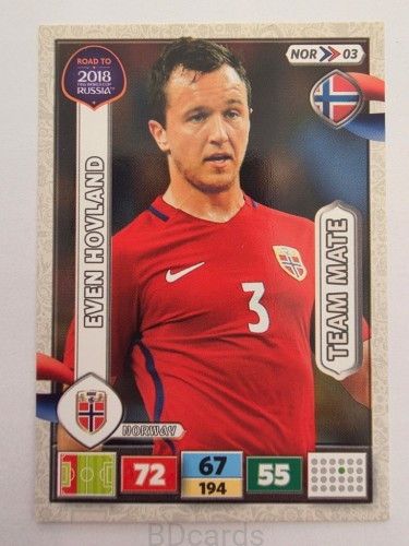 2018 Panini Road To World Cup Russia Even Hovland Norwegia Nor 3