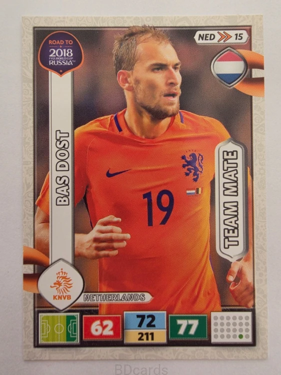 2018 Panini Road To World Cup Russia Bas Dost Holandia Hol 15