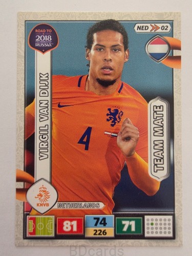 2018 Panini Road To World Cup Russia Virgil Van Dijk Holandia Hol 2