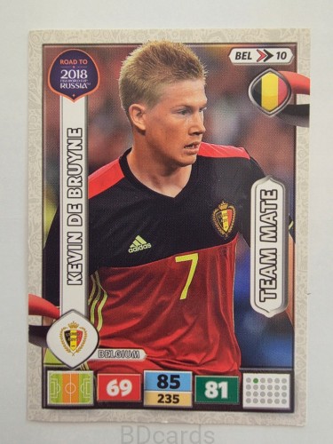 2018 Panini Road To World Cup Russia Kevin De Bruyne Belgia Bel 10