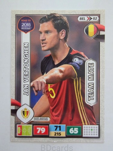 2018 Panini Road To World Cup Russia Yan Vertonghen Belgia Bel 2