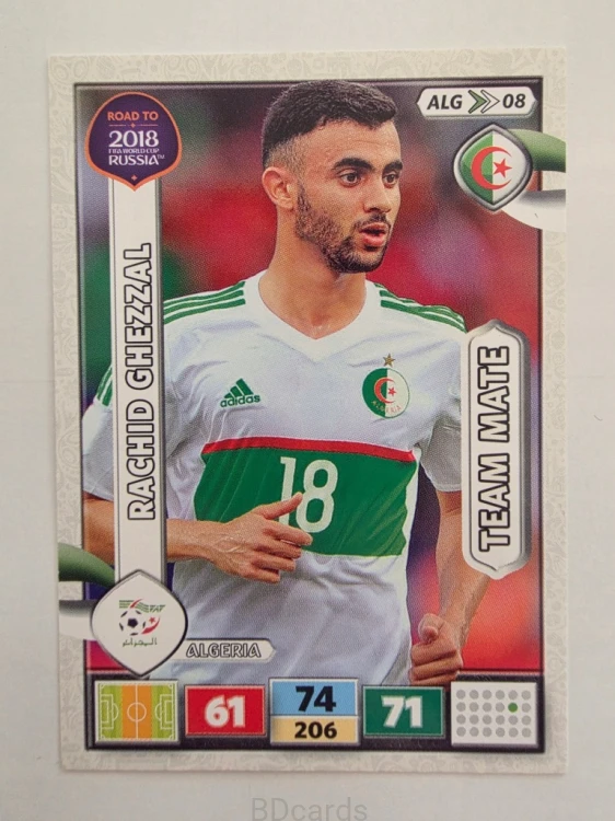 2018 Panini Road To World Cup Russia Rachid Ghezzal Algieria Alg 8