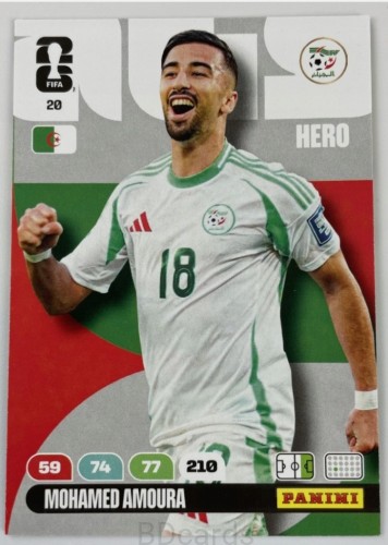 2026 Panini World Cup Mohamed Amoura Nr 20 Hero Algieria /EC