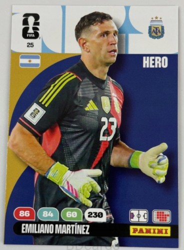 2026 Panini World Cup Emiliano Martinez Nr 25 Argentyna Hero /EC