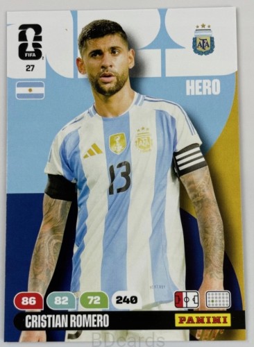 2026 Panini World Cup Cristian Romero Nr 27 Argentyna Hero /EC