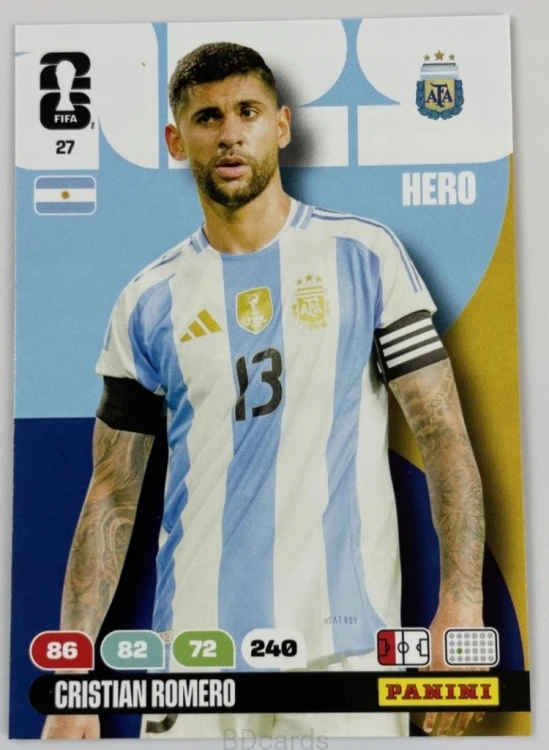 2026 Panini World Cup Cristian Romero Nr 27 Argentyna Hero /EC
