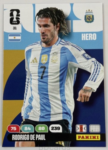 2026 Panini World Cup Rodrigo De Paul Nr 31 Argentyna Hero /EC