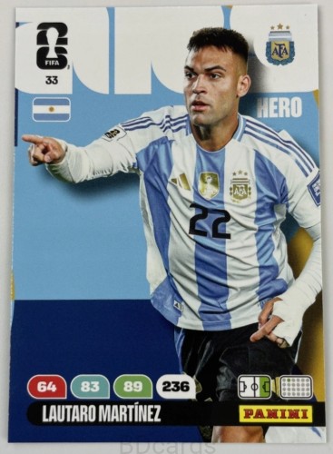 2026 Panini World Cup Lautaro Martinez Nr 33 Argentyna Hero /EC
