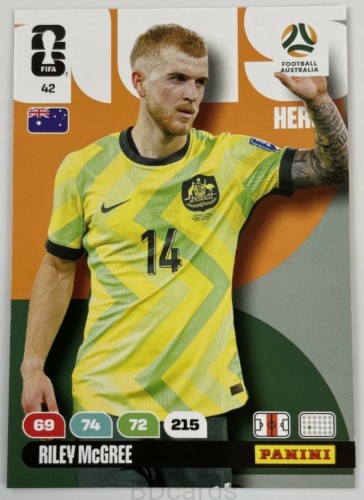 2026 Panini World Cup Riley McGree Australia Nr 42 Hero /EC
